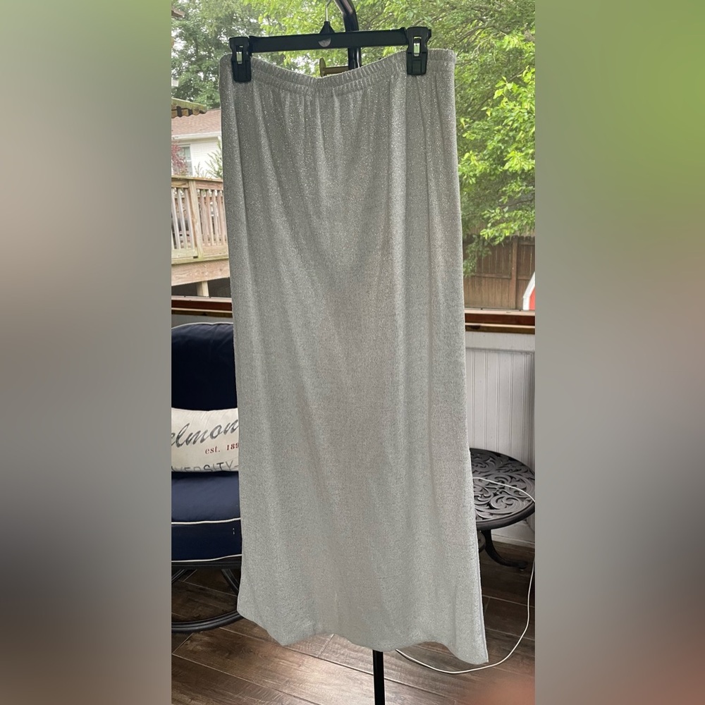 Silver Maxi Slip Skirt for Evening Wear